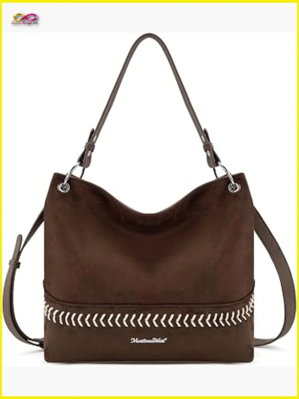 Faux Suede Hobo Bag with Crossbody Strap Trendy Shoulder Purse for Women Office